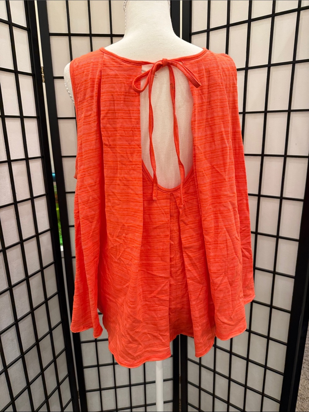 Free People Open-Back Tunic Top in Bright Coral High Low cut!